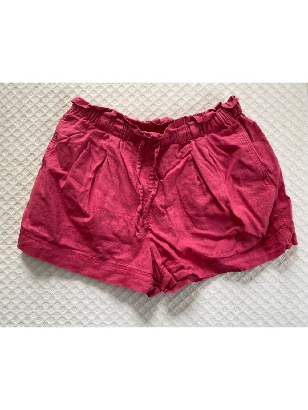Uniqlo Tie-Waist Shorts, Large, Cotton-Linen Blend